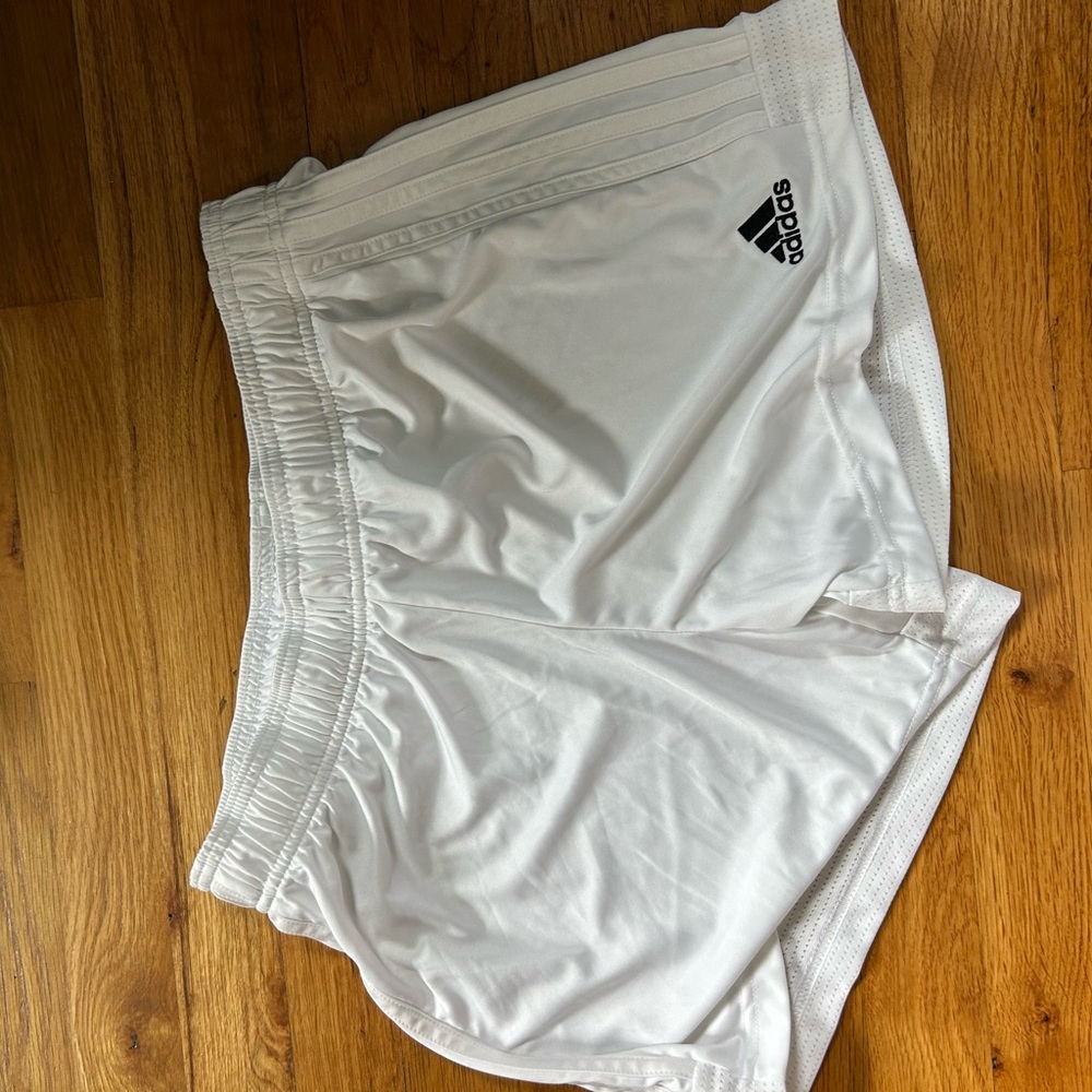 White workout shorts